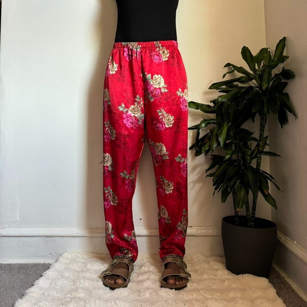 Vintage Mid waist floral pajama pants